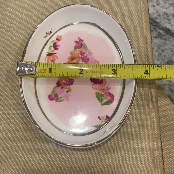 Anthropologie Floral Monogram A Trinket Ring Key Dish Bowl Decorative - Picture 4 of 6
